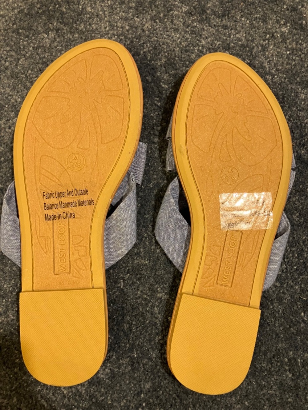 West Loop Denim Bow Top Sandals (US Women’s 7/8) - Picture 3 of 4